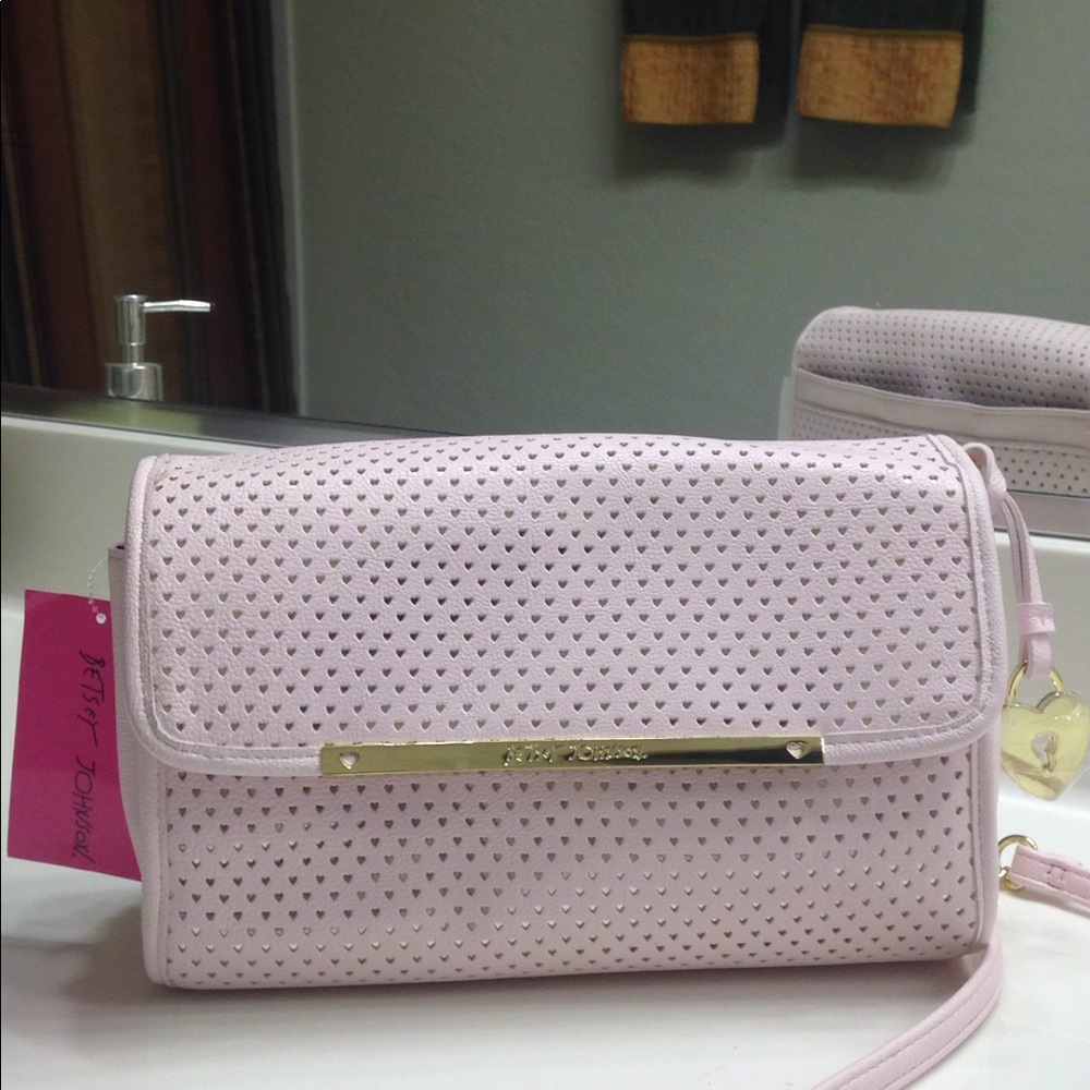 NWT - Betsey Johnson Blush Hearts Cross Body Bag